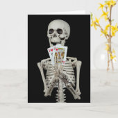 Skeleton Halloween Wedding Jubileum Kaart (Gele Bloem)