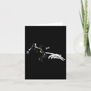 Skeleton Hand Boop Halloween Schattige Zwarte Katt Kaart