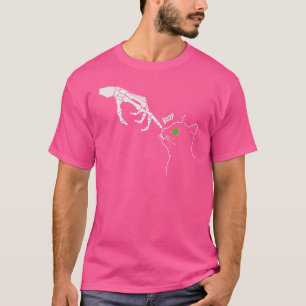 Skeleton Hand Boop op een kat's grap van Nose Hall T-shirt