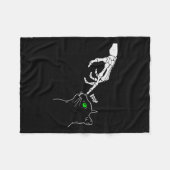 Skeleton Hand Boop op een kat's Nose Funny Hallowe Fleece Deken (Voorkant (Horizontaal))