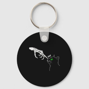 Skeleton Hand Boop op een kat's Nose Funny Hallowe Sleutelhanger