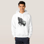 Skeleton Hand die geld vasthoudt - Bold Minimalist Hoodie (Voorkant volledig)