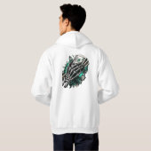 Skeleton Hand die geld vasthoudt - Bold Minimalist Hoodie (Achterkant volledig)