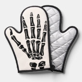 Skeleton Hand Gothic Halloween Koken Spooky Jaar Ovenwant (Voorkant / Achterkant)