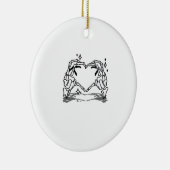 Skeleton Hand Hart Grappig Ontwerp Keramisch Ornament (Rechts)