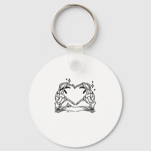 Skeleton Hand Hart Grappig Ontwerp Sleutelhanger