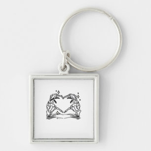 Skeleton Hand Hart Grappig Ontwerp Sleutelhanger