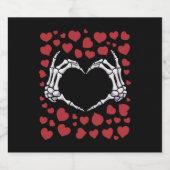 Skeleton Hand Hart Grappige Botten Valentijnsdag Bier Etiket (Enkel label)
