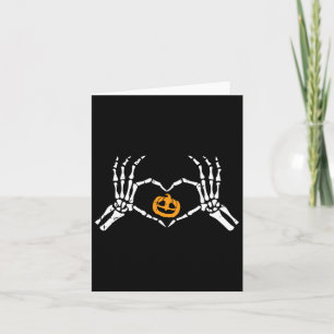 Skeleton Hand Hart Halloween Kostuum Botten Pumpki Kaart