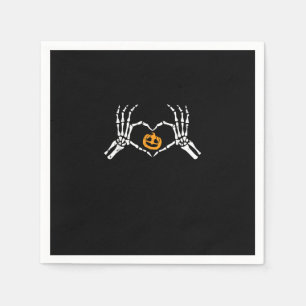 Skeleton Hand Hart Halloween Kostuum Pompoen Servet