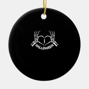 Skeleton Hand Hart Lui Halloween Kostuum Grappig Keramisch Ornament