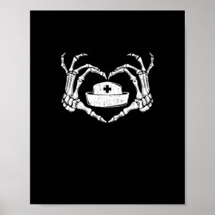 Skeleton Hand Hart Lui Halloween Kostuum Grappig N Poster