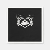 Skeleton Hand Hart Lui Halloween Kostuum Grappig N Servet (Voorkant)