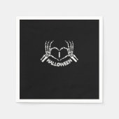 Skeleton Hand Hart Lui Halloween Kostuum Grappig Servet (Voorkant)
