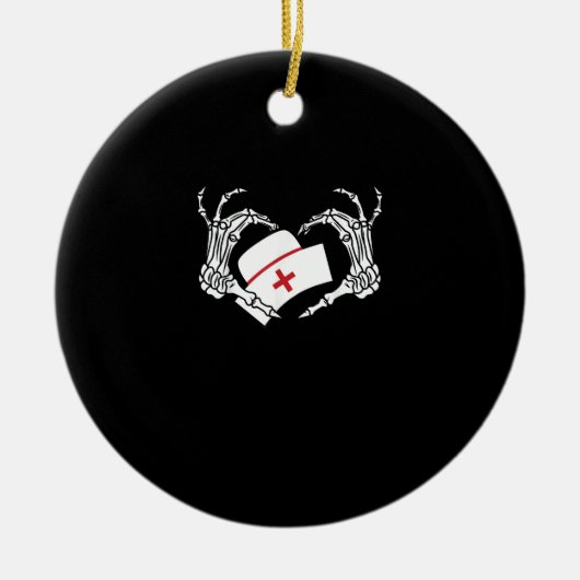 Skeleton Hand Hart Luie DIY Halloween Kostuum Nur Keramisch Ornament (Voorkant)