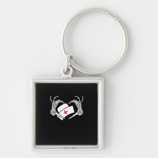 Skeleton Hand Hart Luie DIY Halloween Kostuum Nur Sleutelhanger (Voorkant)