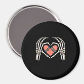 Skeleton Hand Hart Skateboard Valentijnsdag Funn Magneet (Voorkant / Achterkant)