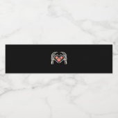 Skeleton Hand Hart Skateboard Valentijnsdag Funn Waterfles Etiket (Enkel label)