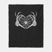 Skeleton Hand Hart Spiderweb Halloween Cobweb Par Fleece Deken (Voorkant)