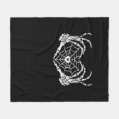 Skeleton Hand Hart Spiderweb Halloween Cobweb Par Fleece Deken (Voorkant (Horizontaal))