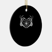 Skeleton Hand Hart Spiderweb Halloween Cobweb Par Keramisch Ornament (Rechts)