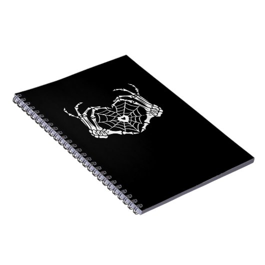 Skeleton Hand Hart Spiderweb Halloween Cobweb Par Notitieboek (Rechterzijde)