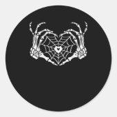 Skeleton Hand Hart Spiderweb Halloween Cobweb Par Ronde Sticker (Voorkant)