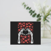 Skeleton Hand Hart Valentijnsdag Funny Love Briefkaart (Staand voorkant)