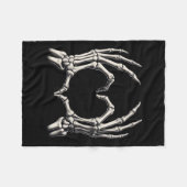 Skeleton Hand Hart Xray Retro Grappige Halloween C Fleece Deken (Voorkant (Horizontaal))