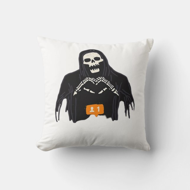 Skeleton Hand Heart Follower Classic Kussen (Voorkant)