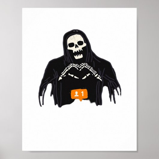 Skeleton Hand Heart Follower Classic Poster (Voorkant)