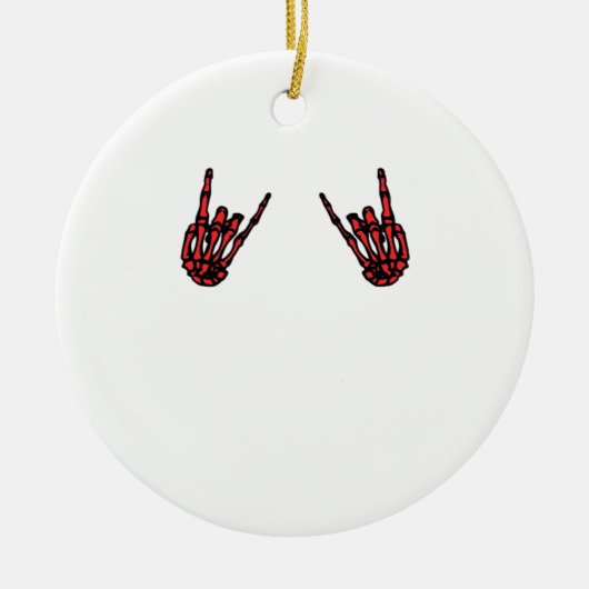 Skeleton Hand Heart Roll & Red Classic Keramisch Ornament (Voorkant)