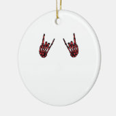 Skeleton Hand Heart Roll & Red Classic Keramisch Ornament (Links)