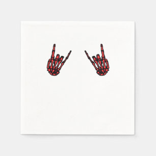 Skeleton Hand Heart Roll & Red Classic Servet