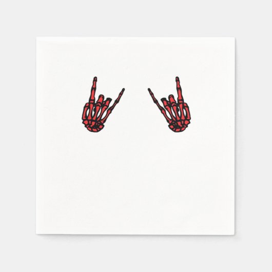 Skeleton Hand Heart Roll & Red Classic Servet (Voorkant)