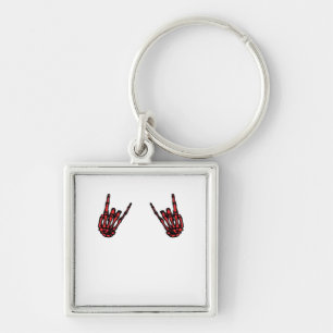 Skeleton Hand Heart Roll & Red Classic Sleutelhanger