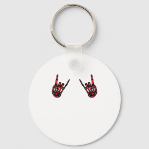 Skeleton Hand Heart Roll & Red Classic Sleutelhanger