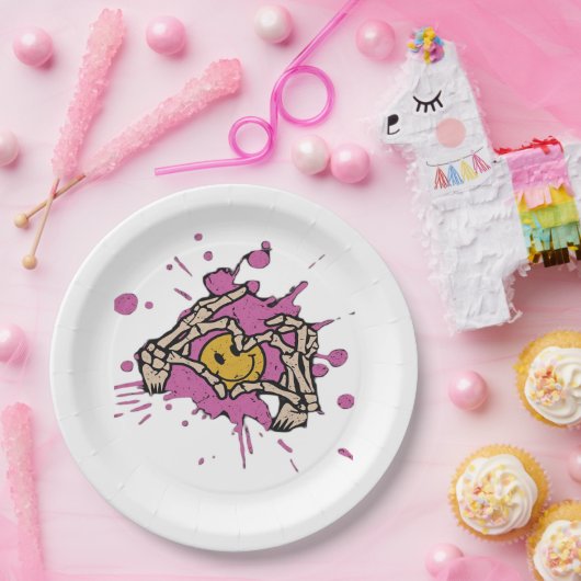 Skeleton Hand Heart Show Classic Papieren Bordje (Feest)