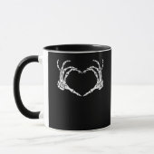 Skeleton Hand Heart Sign Costume Funny Halloween Mok (Links)