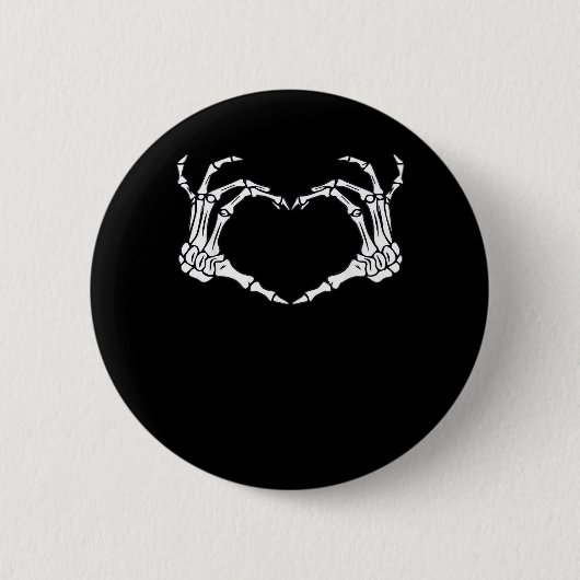 Skeleton Hand Heart Sign Costume Funny Halloween Ronde Button 5,7 Cm (Voorkant)