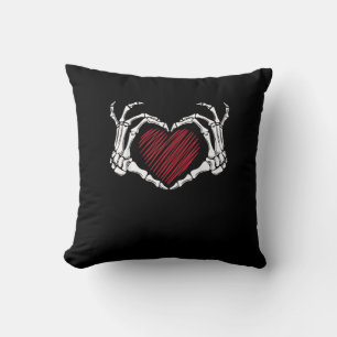 Skeleton Hand Heart Sign Kostuum Trending Hallowee Kussen