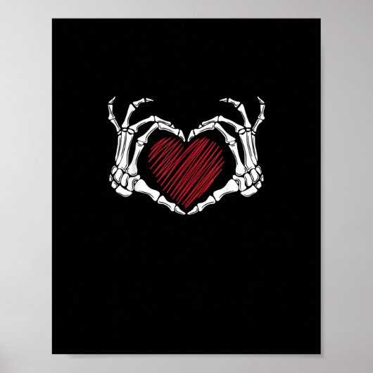 Skeleton Hand Heart Sign Kostuum Trending Hallowee Poster (Voorkant)