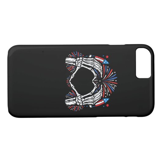 Skeleton Hand Heart USA Patriottisch Amerikaans Case-Mate iPhone Case (Achterkant (Horizontaal))