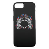 Skeleton Hand Heart USA Patriottisch Amerikaans Case-Mate iPhone Case (Achterkant)