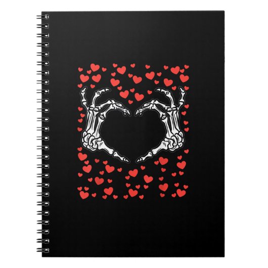 Skeleton Hand Heart Valentijnsdag Funny Classic Notitieboek (Voorkant)