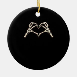 Skeleton Hand Hearts Design Keramisch Ornament