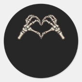 Skeleton Hand Hearts Design Ronde Sticker (Voorkant)