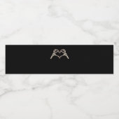 Skeleton Hand Hearts Design Waterfles Etiket (Enkel label)