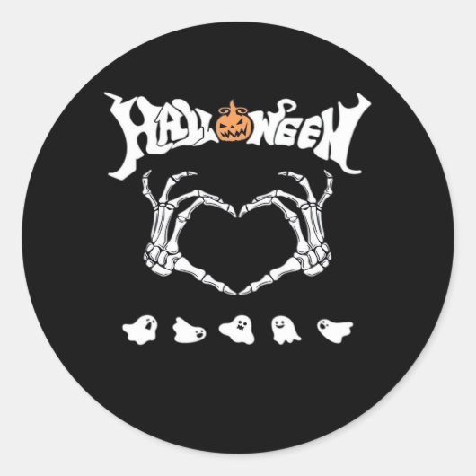 Skeleton Hand met, Halloween Design Ronde Sticker (Voorkant)
