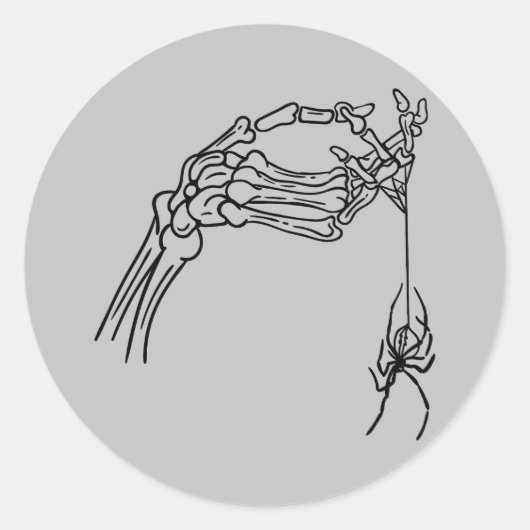Skeleton Hand met Spider Sticker (Voorkant)